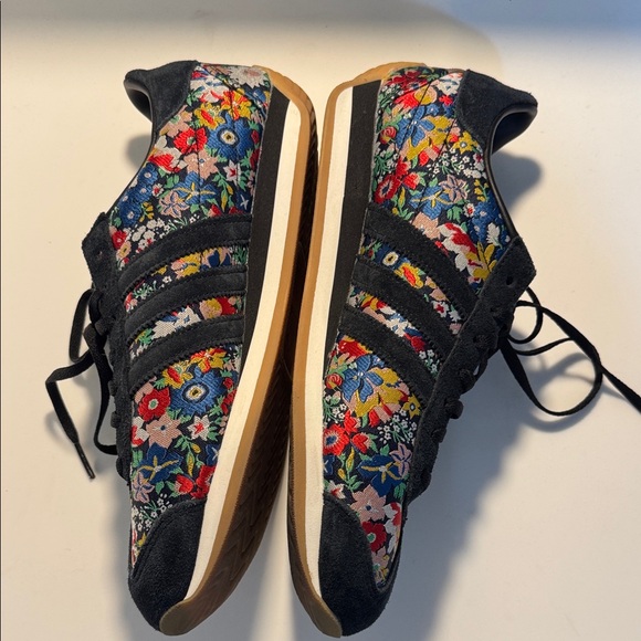 adidas Liberty London Floral Tapestry Suede Stripes Sneakers Size 10 - Picture 4 of 14